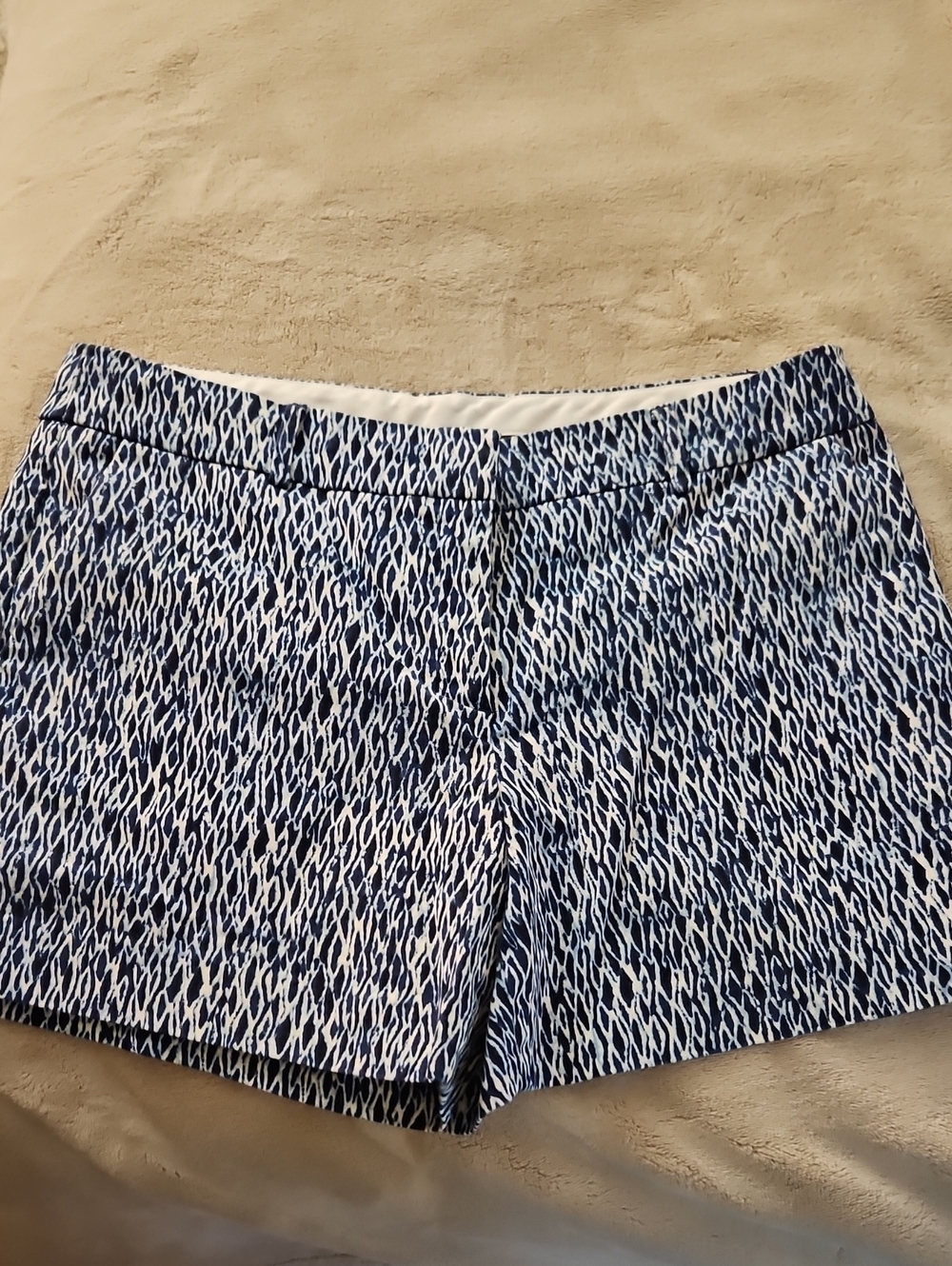Kenar Navy & White Patterned Shorts